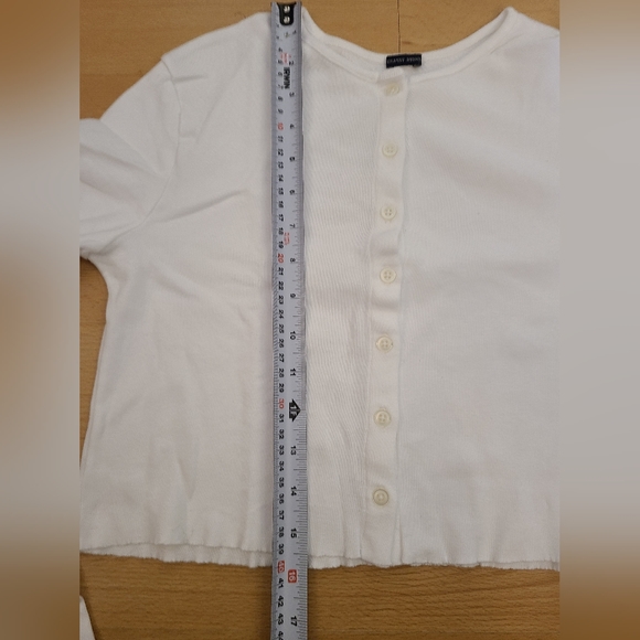 beautiful brandy melville oversized button down cardigan white cropped - Picture 2 of 9